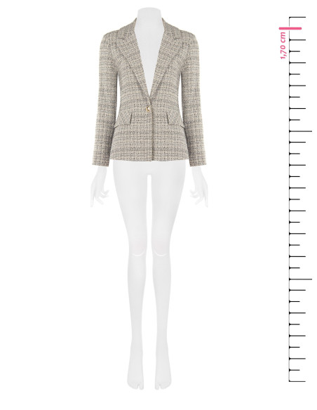 Tweed Blazer Jacket with Rinascimento Logo Button