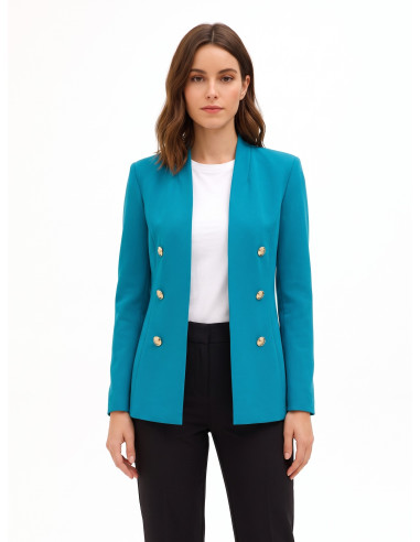Veste blazer longue ouverte en maille « Punto Milano Rinascimento »