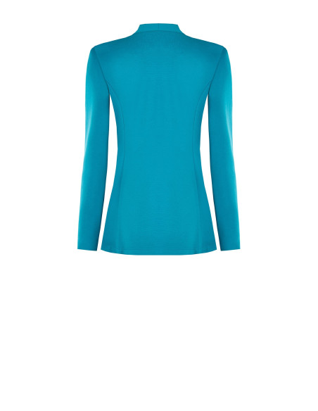 Long, open-front blazer in ‘Punto Milano Rinascimento’ fabric