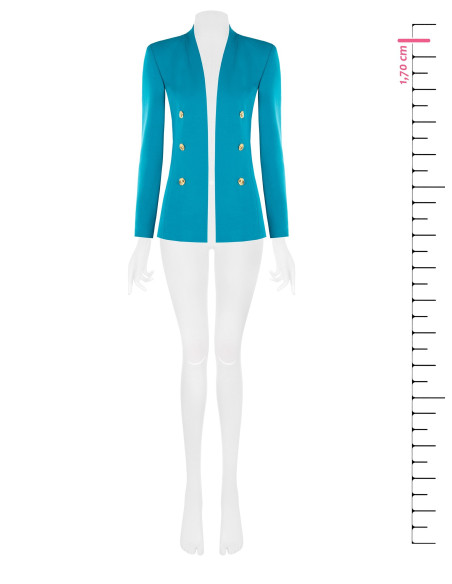 Long, open-front blazer in ‘Punto Milano Rinascimento’ fabric