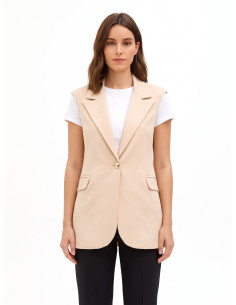Long-cut polyviscose waistcoat with straps by Rinascimento