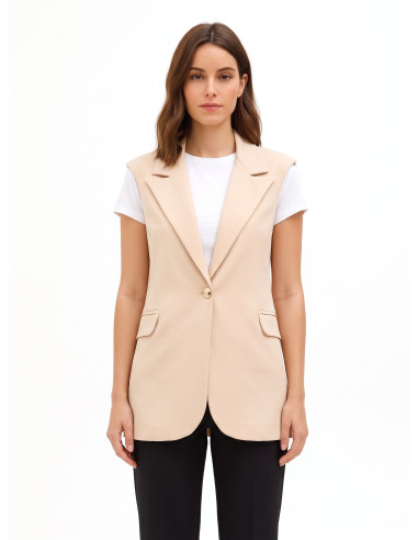 Gilet long en polyviscose avec bretelles « Rinascimento »