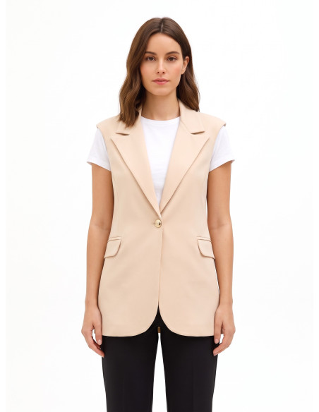 Long-cut polyviscose waistcoat with straps by Rinascimento