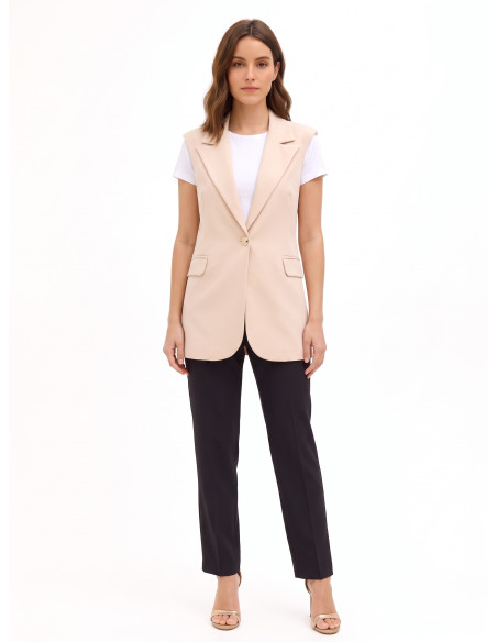 Long-cut polyviscose waistcoat with straps by Rinascimento