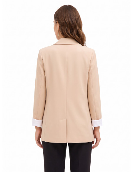Cotton-Blend Blazer Jacket with Lapels by Rinascimento
