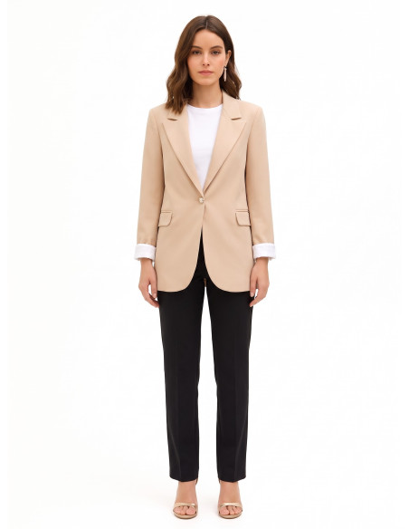 Giacca Blazer In Misto Cotone Con Risvolti Rinascimento