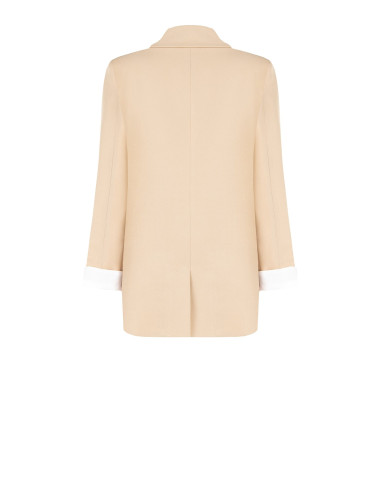 Cotton-Blend Blazer Jacket with Lapels by Rinascimento
