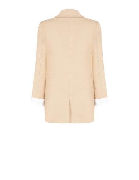 Cotton-Blend Blazer Jacket with Lapels by Rinascimento