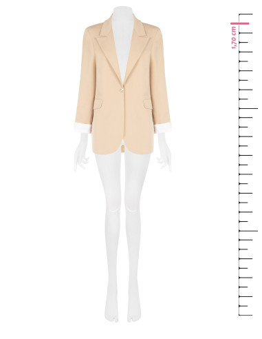 Cotton-Blend Blazer Jacket with Lapels by Rinascimento