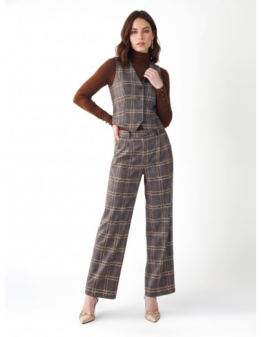 Gilet cintré à motif tartan « Rinascimento »
