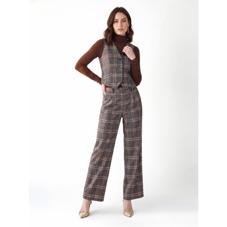 Rinascimento Tartan Fitted Waistcoat