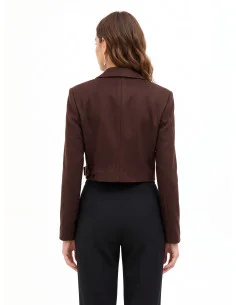 Rinascimento Cropped Blazer Jacket with Belt 2