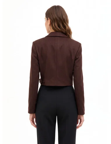 Giacca Blazer Crop Con Cinturino Rinascimento