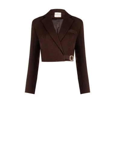 Giacca Blazer Crop Con Cinturino Rinascimento