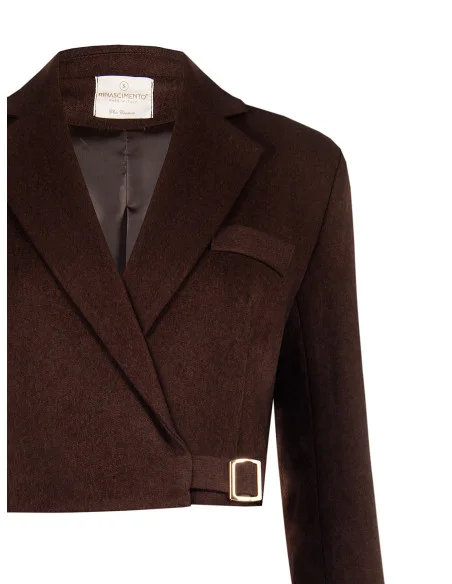 Giacca Blazer Crop Con Cinturino Rinascimento