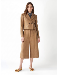 Veste blazer courte en twill mélangé laine « Rinascimento »