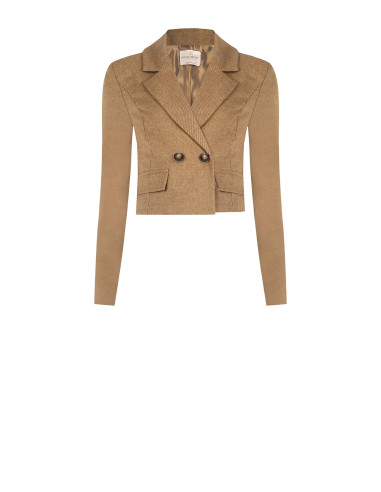 Veste blazer courte en twill mélangé laine « Rinascimento »