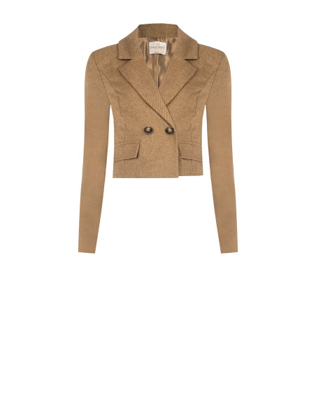 Veste blazer courte en twill mélangé laine « Rinascimento »