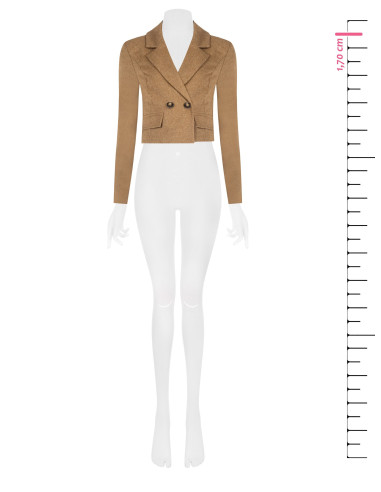 Rinascimento Cropped Blazer Jacket in Wool-Blend Twill