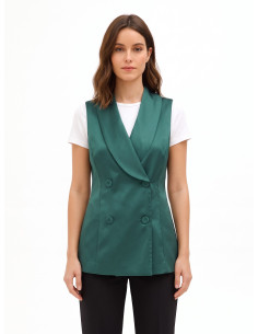Gilet A Taglio Lungo Sfiancato In Raso Rinascimento