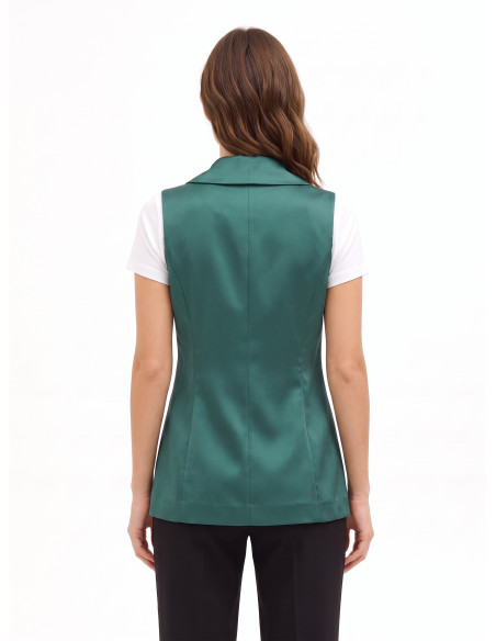 Gilet long cintré en satin « Rinascimento »