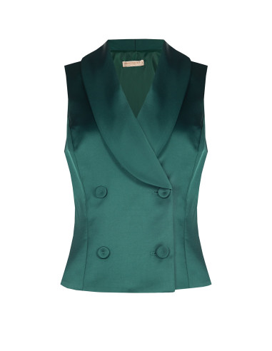 Gilet A Taglio Lungo Sfiancato In Raso Rinascimento