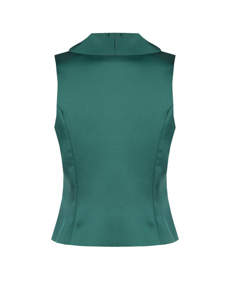 Gilet long cintré en satin « Rinascimento »