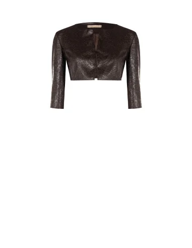 Boléro en simili-cuir gaufré avec motif Paisley Rinascimento