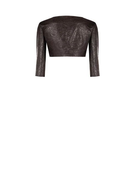 Bolero Coprispalle In Similpelle Goffrata Con Motivo Paisley Rinascimento