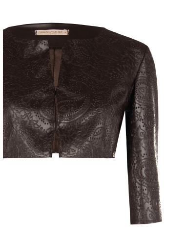 Bolero Coprispalle In Similpelle Goffrata Con Motivo Paisley Rinascimento