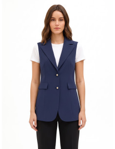 Long, Fitted Waistcoat in Rinascimento Technical Fabric