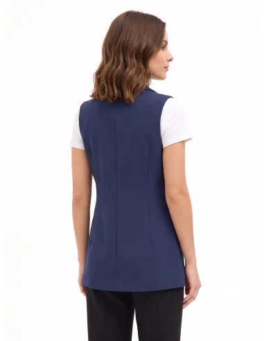 Gilet long et cintré en tissu technique « Rinascimento »