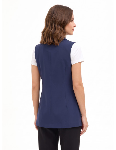 Gilet Lungo E Sfiancato In Tessuto Tecnico Rinascimento