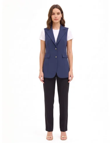 Gilet Lungo E Sfiancato In Tessuto Tecnico Rinascimento