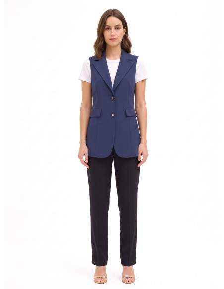 Long, Fitted Waistcoat in Rinascimento Technical Fabric