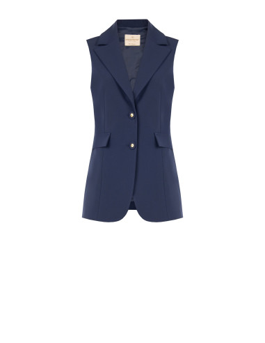 Gilet long et cintré en tissu technique « Rinascimento »