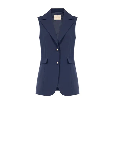 Gilet long et cintré en tissu technique « Rinascimento »