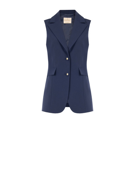 Gilet Lungo E Sfiancato In Tessuto Tecnico Rinascimento