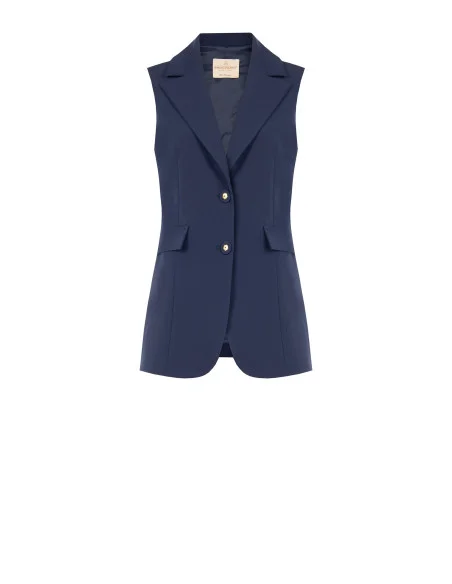Long, Fitted Waistcoat in Rinascimento Technical Fabric