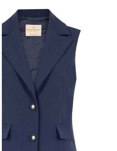 Long, Fitted Waistcoat in Rinascimento Technical Fabric