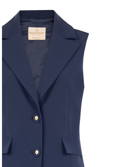 Long, Fitted Waistcoat in Rinascimento Technical Fabric