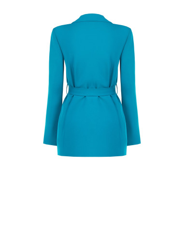 Veste blazer ouverte en tissu Cadi avec ceinture assortie « Rinascimento »