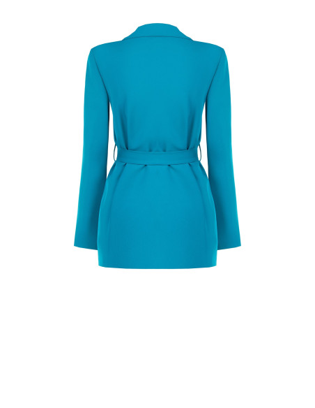 Open-fronted Cadi fabric blazer with matching belt by Rinascimento