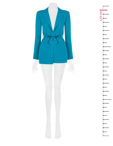 Open-fronted Cadi fabric blazer with matching belt by Rinascimento
