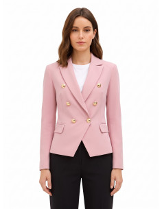 Giacca Blazer Corta Sfiancata In Tessuto Tecnico Con Bottoni Logo Rinascimento
