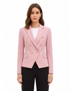 Veste blazer courte cintrée en tissu technique avec boutons arborant le logo Rinascimento