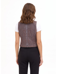 Velvet Denim Waistcoat with Rinascimento Logo Buttons 2
