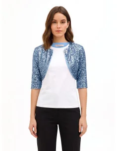 Boléro ouvert, recouvert de paillettes, style Rinascimento