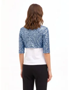 Boléro ouvert, recouvert de paillettes, style Rinascimento 2