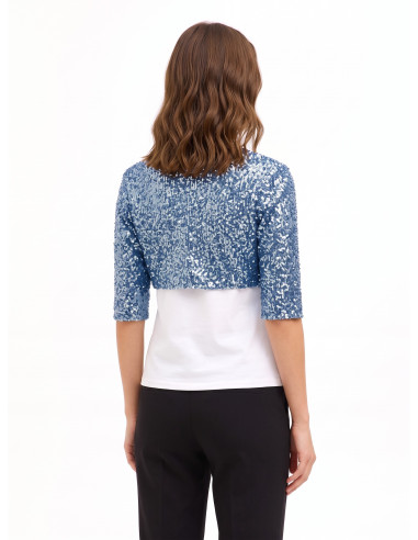 Boléro ouvert, recouvert de paillettes, style Rinascimento